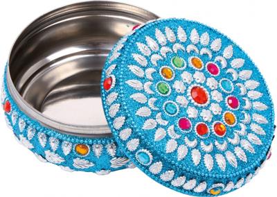 Small Foot sieradendoosje blauw/zilver 7 x 12 cm Small Foot sieradendoosje blauw/zilver 7 x 12 cm