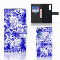 Telefoonhoesje met Naam Huawei P30 Angel Skull Blauw - thumbnail