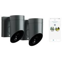 Somfy 1870472 – Duo Pack Outdoor Camera (Grijs) - Full HD camera met nachtzicht en krachtige sirene (110 dB)
