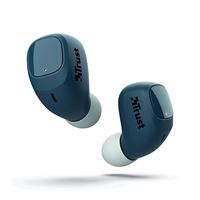 Trust Mobile Nika Compact Draadloze Bluetooth Oordopjes Wireless Earphones, 18 uur speeltijd in totaal, ingebouwde microfoon, TWS, standaard, Blauw