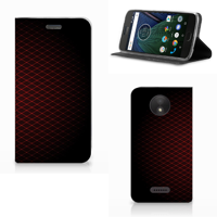 Motorola Moto C Plus Hoesje met Magneet Geruit Rood