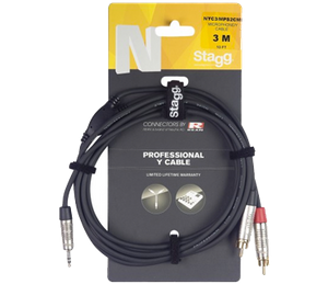 Stagg NYC3/MPS2CMR Mini-jack Naar RCA Kabel