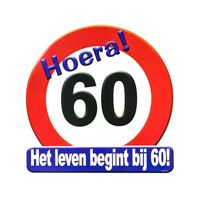 Hulde stopbord 60 jaar verjaardags cadeau/versiering - thumbnail