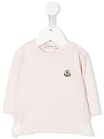 Moncler Enfant t-shirt à patch logo - Rose