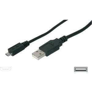 Digitus USB-kabel USB 2.0 USB-A stekker, USB-micro-B stekker 1.00 m Zwart AK-300110-010-S