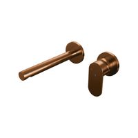 Inbouw Wastafelmengkraan Brauer Copper Edition Coldstart Rechte Uitloop Platte Hendel Rechts Geborsteld Koper PVD Met Rozetten Brauer - thumbnail