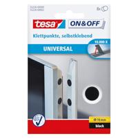 tesa ON&OFF Universeel Klittenband - Handig, multifunctioneel en zelfklevend klittenband - 16 mm - Zwart