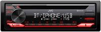 JVC KD-T812BT CD-receiver met BT-handsfree, (Alexa built-in, krachtige tuner, geluidsprocessor, USB, AUX, Spotify Control, 4 x 50 watt, toetsenverlichting, rood)