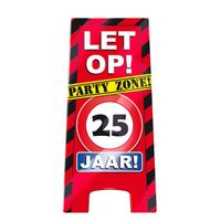 Attentiebord Party Zone 25 Jaar - thumbnail