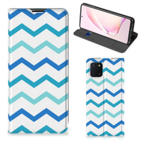 Samsung Galaxy Note 10 Lite Hoesje met Magneet Zigzag Blauw - thumbnail