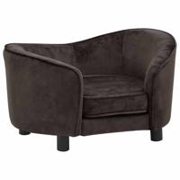 vidaXL Hondenbank Hondenmand Hondenbed Hondenmeubel Hond Bankje Pluche Bruin