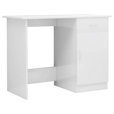 vidaXL Bureau 100x50x76 cm bewerkt hout hoogglans wit vidaXL Bureau 100x50x76 cm bewerkt hout hoogglans wit