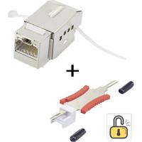 Renkforce RJ45-inbouwmodule Met vergrendelingsfunctie/inclusief ontgrendelgereedschap Keystone CAT 6A KSV10 + Tooling