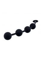 EXCITE Large Silicone Anal Beads - Black - thumbnail