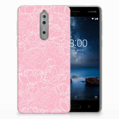 Nokia 8 TPU Case White Flowers