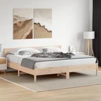 vidaXL Bedframe met hoofdbord massief grenenhout 180x200 cm, bed, slaapkamermeubel, houten bed, tweepersoonsbed, houten bedframe, bedbodem