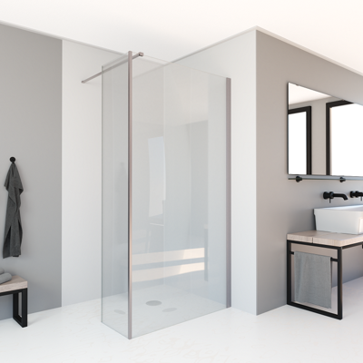 Saniclear Redro zijwand 30x200cm 8mm anti-kalk RVS Saniclear Redro zijwand 30x200cm 8mm anti-kalk RVS