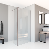 Saniclear Redro zijwand 30x200cm 8mm anti-kalk RVS