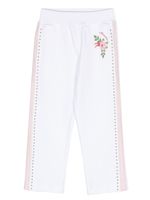 Monnalisa pantalon de jogging à fleurs - Blanc