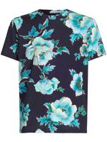 ETRO t-shirt à fleurs imprimées - Bleu