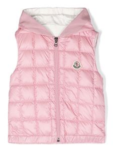 Moncler Enfant gilet matelassé à patch logo - Rose