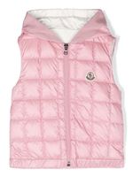 Moncler Enfant gilet matelassé à patch logo - Rose - thumbnail