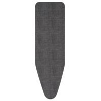 Brabantia Strijkplankhoes Toplaag, 8mm Veerkrachtige Onderlaag, Denim Black, Strijkplank D (135 x 45 cm)