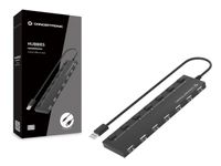 Conceptronic HUBBIES 7-Port-USB-2.0-Hub USB 3.2 Gen 1-hub 7 poorten Zwart - thumbnail