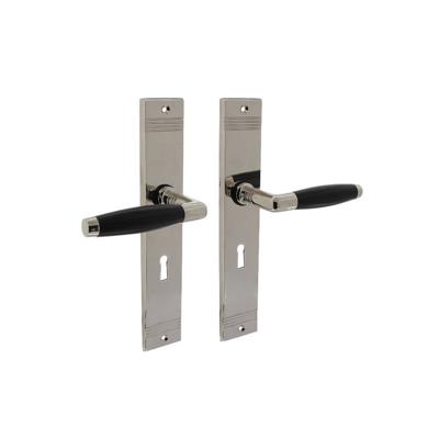 Intersteel Deurkruk Ton Basic op schild sleutelgat 56mm - nikkel glans/ebbenhout Intersteel Deurkruk Ton Basic op schild sleutelgat 56mm - nikkel glans/ebbenhout