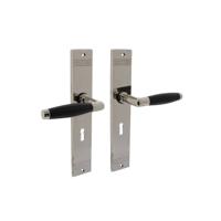 Intersteel Deurkruk Ton Basic op schild sleutelgat 56mm - nikkel glans/ebbenhout