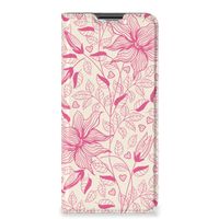 OPPO A54s | A16 | A16s Smart Cover Pink Flowers - thumbnail