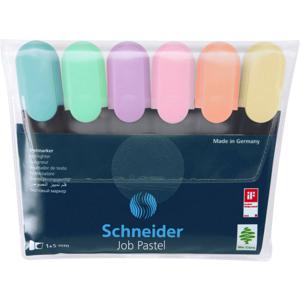 Schneider Schreibgeräte Textmarker Textmarker Job pastell Etui 6 Stück 50-115097 1 stuk(s)