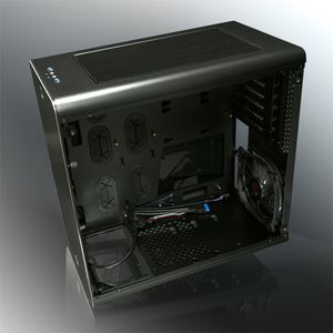 Raijintek THETIS Midi-tower PC-behuizing Zwart 1 voorgeïnstalleerde LED-ventilator, Zijvenster, Stoffilter