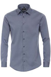 Redmond Slim Fit Overhemd donkerblauw, Effen