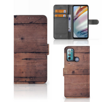 Motorola Moto G60 Book Style Case Old Wood