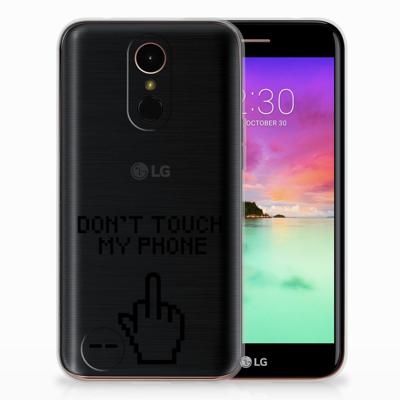 LG K10 2017 Silicone-hoesje Finger Don't Touch My Phone LG K10 2017 Silicone-hoesje Finger Don't Touch My Phone