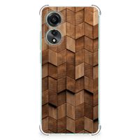 Stevig Telefoonhoesje voor OPPO A78 4G Wooden Cubes