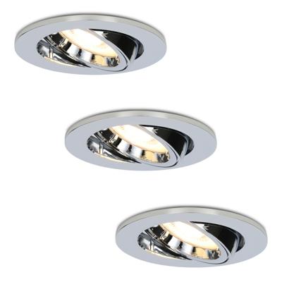 Set van 3 Maya LED inbouwspots - 4 Watt 345 lumen - 2700K Warm wit - GU10 - Dimbaar - Rond - Kantelbaar - IP20 voor binnen - Chroom Set van 3 Maya LED inbouwspots - 4 Watt 345 lumen - 2700K Warm wit - GU10 - Dimbaar - Rond - Kantelbaar - IP20 voor binnen - Chroom