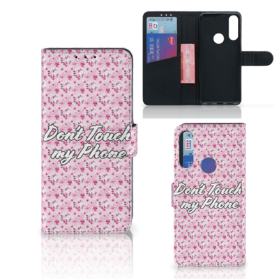Alcatel 1S 2020 Portemonnee Hoesje Flowers Pink DTMP