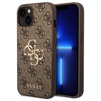 iPhone 15 Guess 4G Big Metal Logo Hybrid Case - Bruin - thumbnail