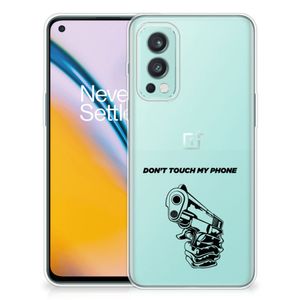 OnePlus Nord 2 5G Silicone-hoesje Gun Don't Touch My Phone