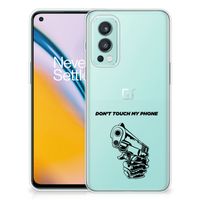 OnePlus Nord 2 5G Silicone-hoesje Gun Don't Touch My Phone - thumbnail