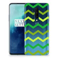 OnePlus 7T Pro TPU bumper Zigzag Groen - thumbnail