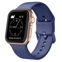 By Qubix - Soft siliconen bandje met gespsluiting - Indigo - Compatible met Apple Watch 38mm / 40mm / 41mm / 42mm - Compatible Apple watch bandjes