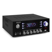 Fenton AV120FM HiFi-stereo-versterker, vermogen: 2 x 60 Watt RMS (8 Ohm), impedantie: 4/8 Ohm, Bluetooth, USB, FM-radio, digitaal, echo/bass/Treble, zwart