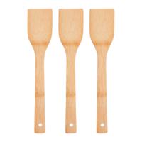 Kook/keuken gerei - 3x - keuken lepel - bruin - bamboe hout - 34 cm - thumbnail