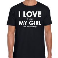 Cadeau t-shirt bowler I love it when my girl lets me bowling zwart voor heren 2XL  - - thumbnail