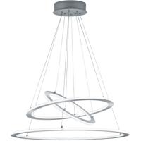 LED Hanglamp - Trion Duban - 75W - Warm Wit 3000K - Dimbaar - Rond - Mat Nikkel - Aluminium