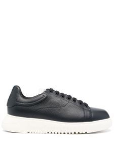 Emporio Armani baskets Tumbled en cuir - Bleu