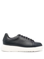 Emporio Armani baskets Tumbled en cuir - Bleu - thumbnail